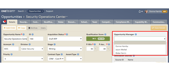 Custom Fields Details tab