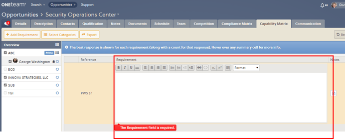 Blue Capability Matrix Requirements 4